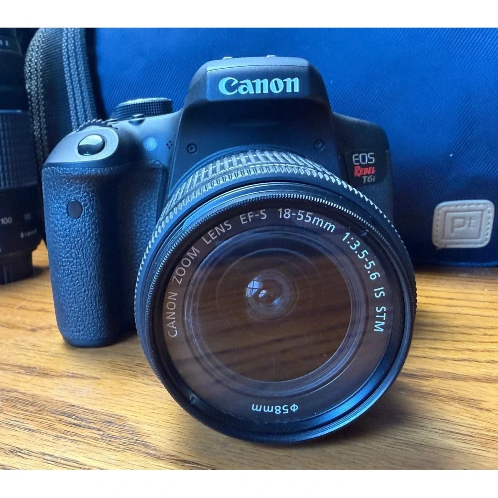 Canon EOS Rebel T6i DSLR Camera Bundle: 18-55mm & 75-300mm Lenses